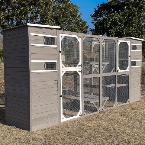 PetsCosset Large 4-Story Catio With Window Access, UV-Protected Roofs, and Multi-Platform Layout